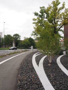 STrauma Landschaftsarchitektur Berlin landscape architects Fraunhofer Technikum III, Würzburg Wege
