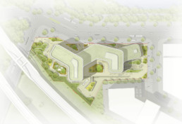 Hochhaus Nordhafen Europa city STrauma Landschaftsarchitektur Berlin landscape architects kleihues kleihues Architekten Lageplan