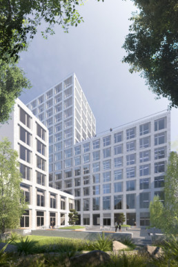 ST raum a berlin Bürogebäude DGB neubau landschaftsarchitektur perspektive ortner architektur