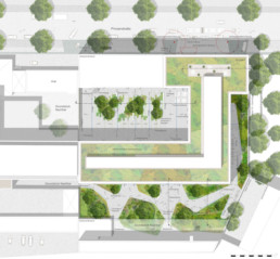 pandion the grid prinzenstrasse büro berlin st raum a landschaftsarchitektur lageplan