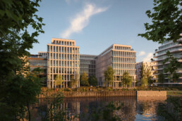 Neubau von Wohn- und Bürogebäuden mit Einzelhandel, Gastronomie und Kita, Berlin-Charlottenburg gutenbergstraße